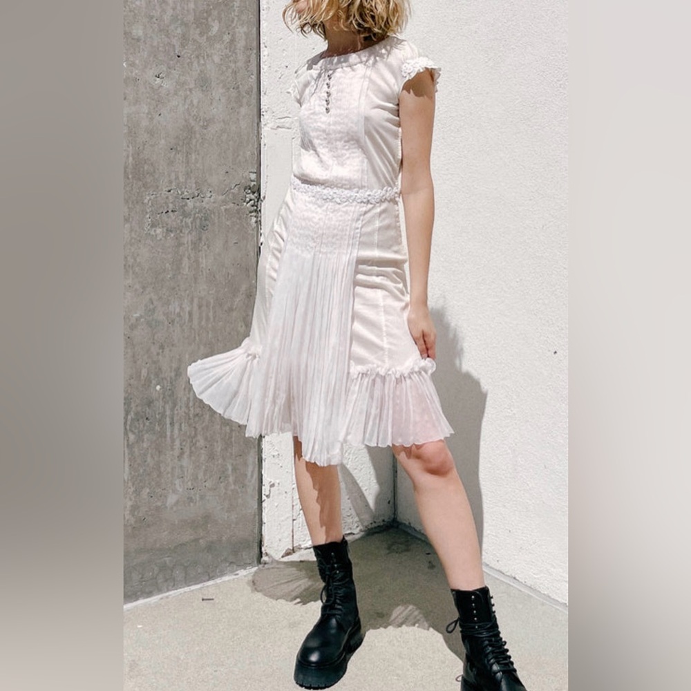 Louis Vuitton Cotton Gauze Ruffle Dress